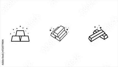 Gold icon set. Gold symbol template for graphic and web design collection logo vector illustration