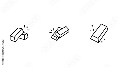 Gold icon set. Gold symbol template for graphic and web design collection logo vector illustration