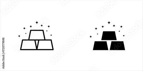 The best Gold Bar icon set vector, illustration logo template in trendy style. Suitable for many purposes.
