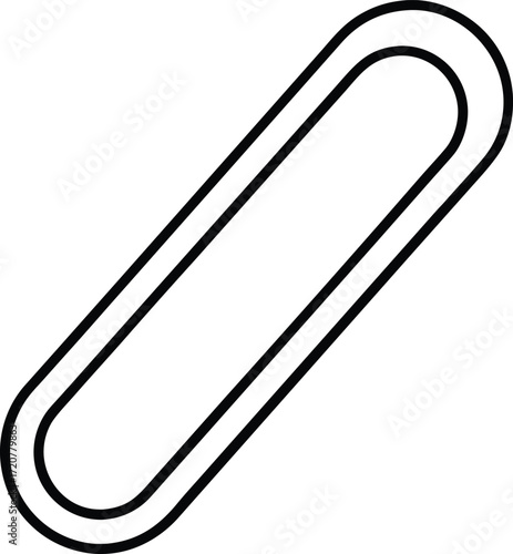 Vector art of a simple, clean, and minimalist outline illustration of an elongated oval shape with a double border, isolated on a