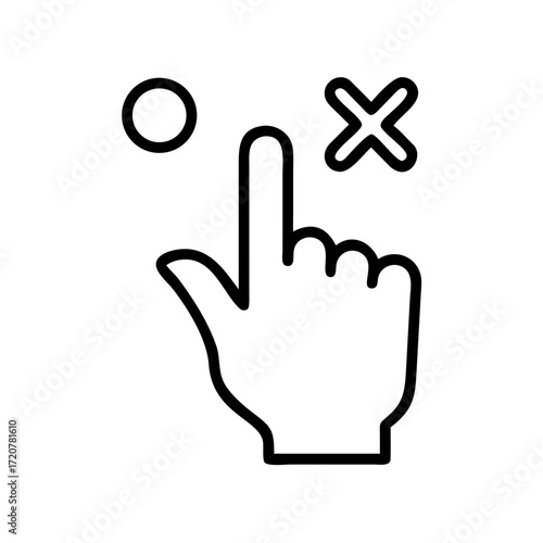 Select Finger Pointing To Option Icon For Web And Graphic Design