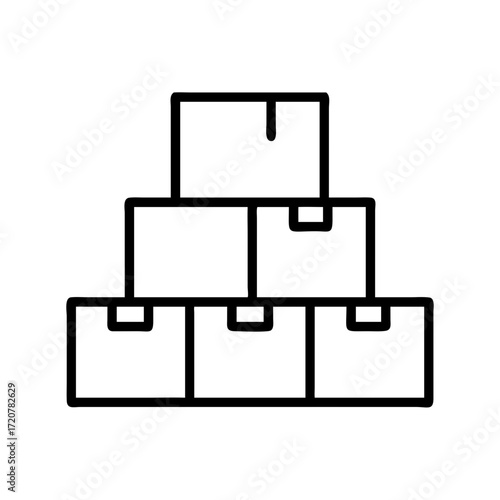 Stacked Carton Boxes Storage Icon For Web And Graphic Design