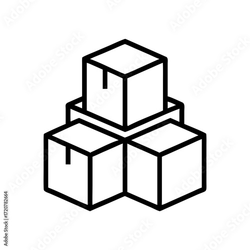 Stacked Parcel Boxes For Shipping Icon For Web And Graphic Design