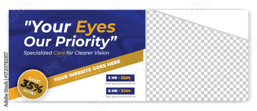 Medical, dental,Optometrist and Eye clinic Facebook banner template design