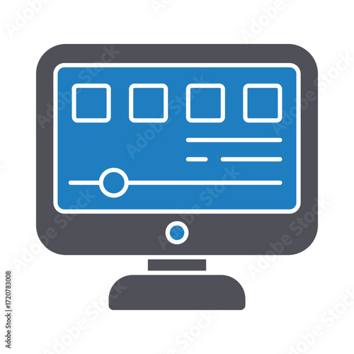 Computer Vector Icon which can easily modify or edit