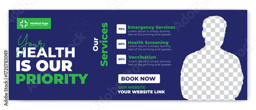 Medical, dental,Optometrist and Eye clinic Facebook banner template design