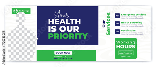 Medical, dental,Optometrist and Eye clinic Facebook banner template design
