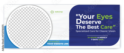 Medical, dental,Optometrist and Eye clinic Facebook banner template design