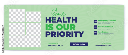 Medical, dental,Optometrist and Eye clinic Facebook banner template design