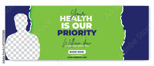 Medical, dental,Optometrist and Eye clinic Facebook banner template design