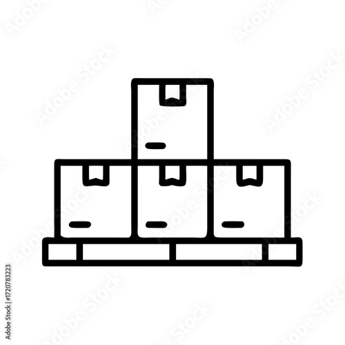 Warehouse Pallet With Carton Boxes Icon For Web And Graphic Design
