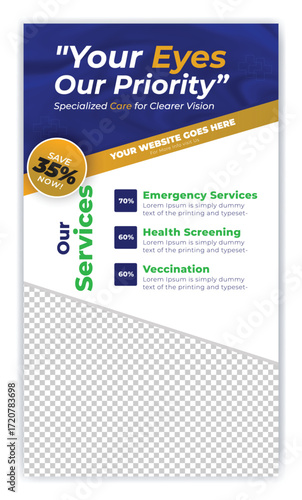 Medical, dental,Optometrist and Eye clinic Instagram story template design