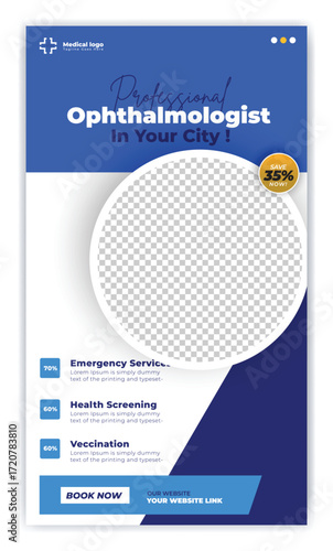 Medical, dental,Optometrist and Eye clinic Instagram story template design