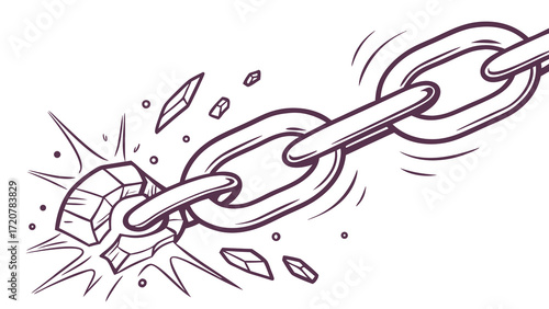A Broken Chain Symbolizing Freedom Strength and Overcoming Obstacles