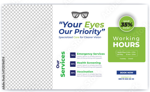 Medical, dental,Optometrist and Eye clinic Instagram story template design