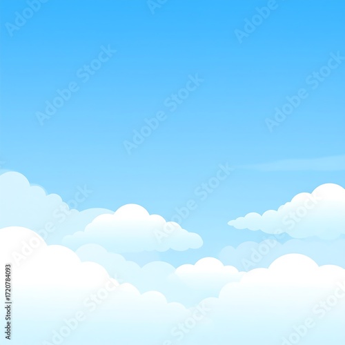 Cartoonish sky with clouds