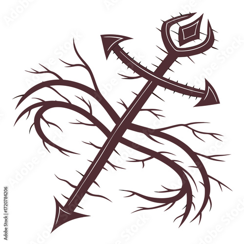 Ornate Cross with Intricate Vine Design