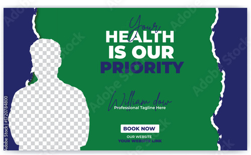Medical, dental, Optometrist and Eye clinic social media post banner and web banner template design