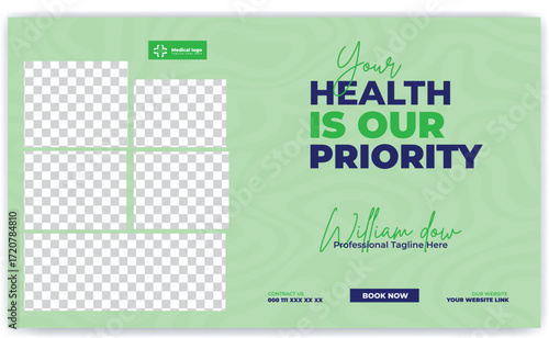 Medical, dental, Optometrist and Eye clinic social media post banner and web banner template design