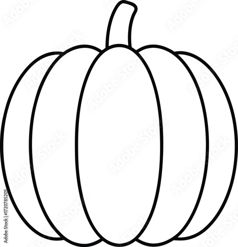 Vector art of simple outline illustration of a pumpkin, perfect for autumn and halloween themed designs and crafts