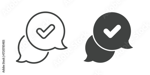 Confirmed Conversation Icon. Line and glyph solid icon
