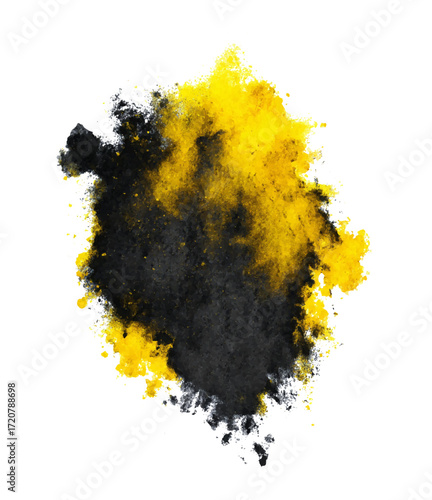 Black and Yellow Powder Explosion Abstract Texture