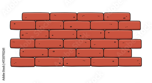 Realistic red brick wall texture seamless pattern for architectural design and backgrounds isolated on white background