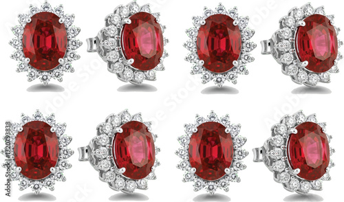 image showing a beautiful jewelry a large oval-shaped red gemstone