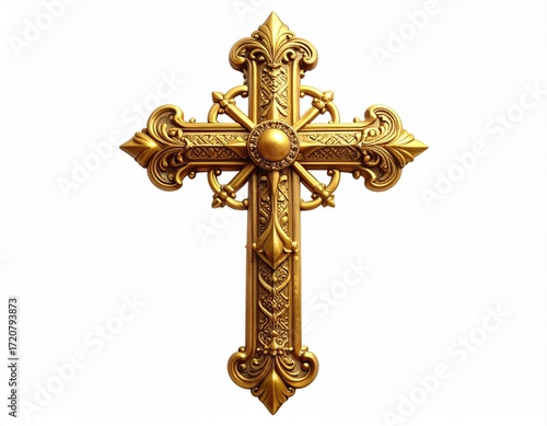 Ornate Golden Cross of Divine Craftsmanship