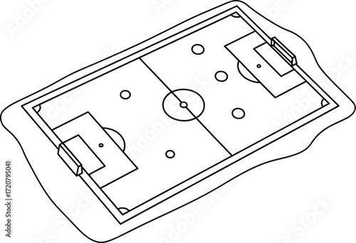 Soccer field illustration outline vector graphic design sport