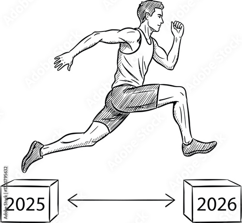 Achieving goals new year resolution jumping from year to year success