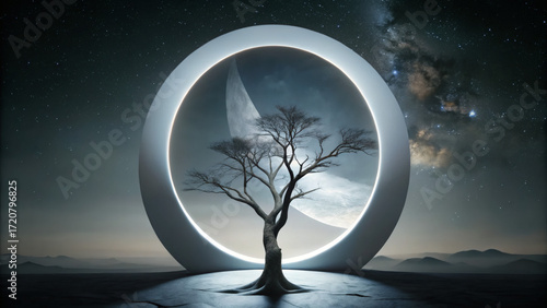 tree and moon