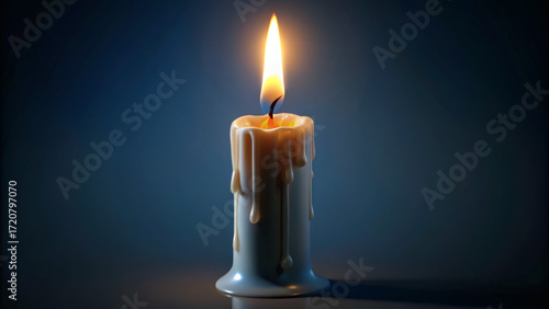 burning candle on a black background