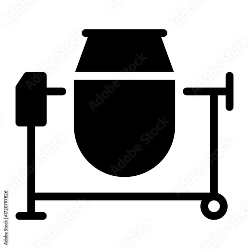 concrete mixer glyph icon