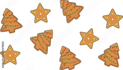 Christmas cookies background festive holiday baking star tree