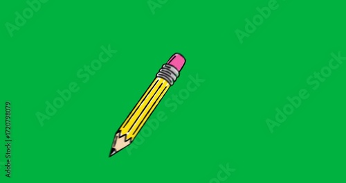 yellow pencil drawing straight dark line on transparent background, illustrating design concept