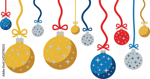 Christmas ornaments vector colorful holiday decoration design art