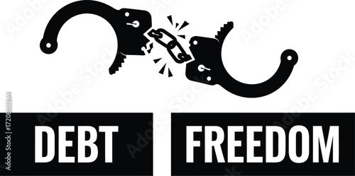 Breaking free from financial burdens, symbolizing debt freedom and liberation.