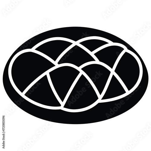 challah bread vector icon