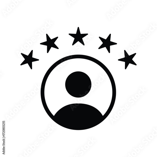 Customer experience vector icon. 5 star satisfaction rating vector icon sign, work experience symbol. Vector illustration . Eps 10.