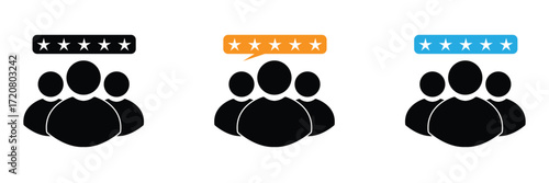 Customer experience vector icon. 5 star satisfaction rating vector icon sign, work experience symbol. Vector illustration . Eps 10.