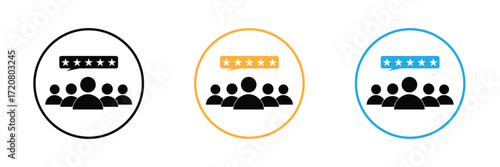 Customer experience vector icon. 5 star satisfaction rating vector icon sign, work experience symbol. Vector illustration . Eps 10.
