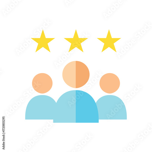 Customer experience vector icon. 5 star satisfaction rating vector icon sign, work experience symbol. Vector illustration . Eps 10.