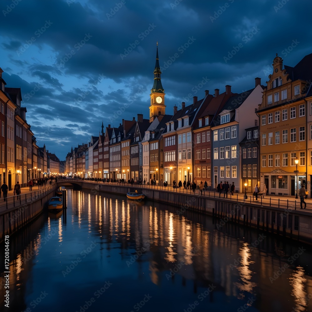 Fototapeta premium beautiful european city, travel to europe, World-class city, city of romance,, AI Generative