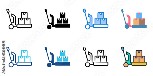 Material handling icon set multiple style collection 
