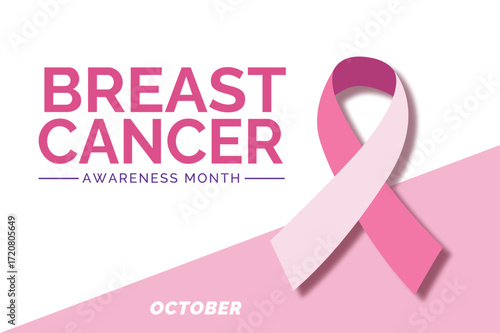Breast Cancer Awareness Month October. Concept design for Post Banner Poster Background