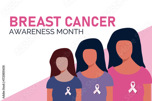 Breast Cancer Awareness Month October. Concept design for Post Banner Poster Background