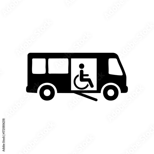 icon of bus with wheelchair ramp extended