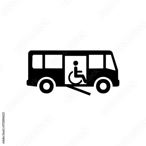 icon of bus with wheelchair ramp extended