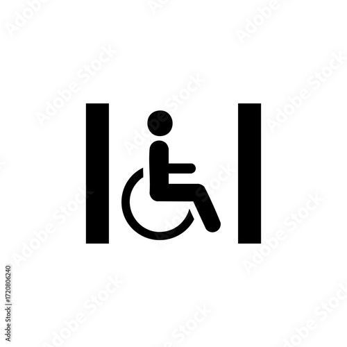 icon of a wheelchair inside elevator doors